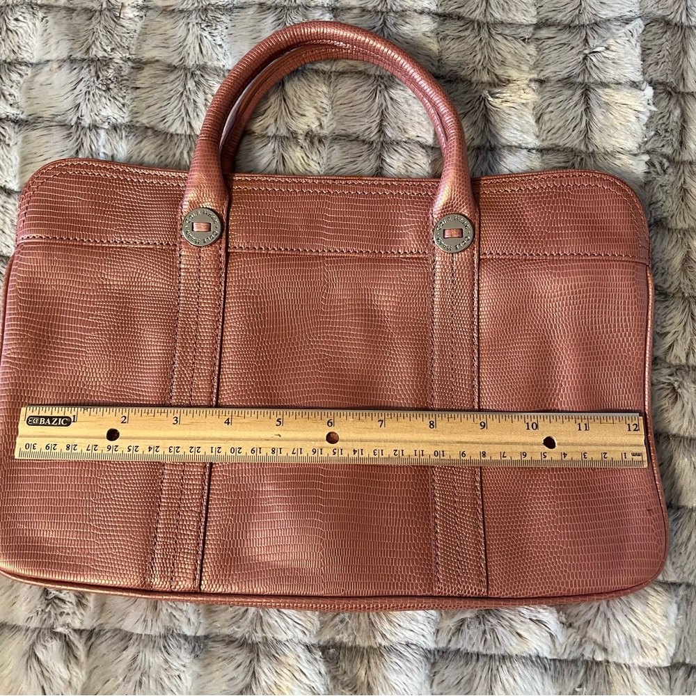 Cole Haan pink women’s handbag with Textured Leather and Rigid Structure